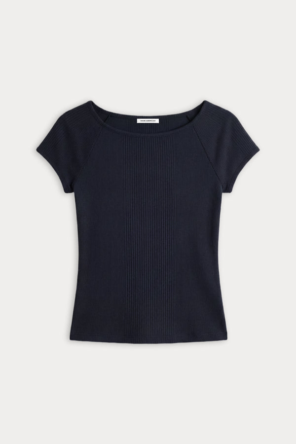 THE VARIEGATED RIB TOP | NEW NAVY002