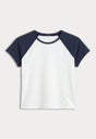 THE RAGLAN TEE | CHALK-5 | GOOD AMERICAN | FLAT