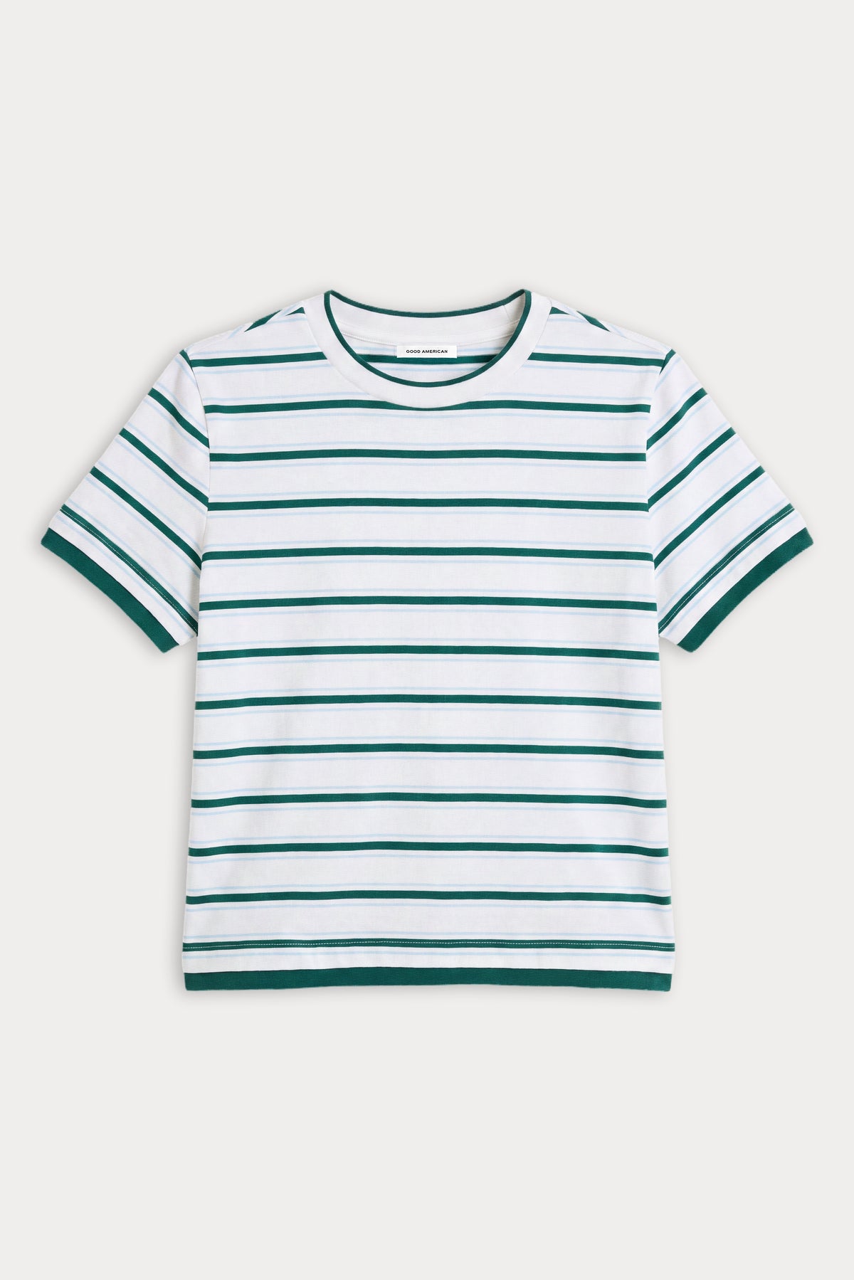 THE LAYERED TEE | FOREST MULTI STRIPE-6 | GOOD AMERICAN | FLAT