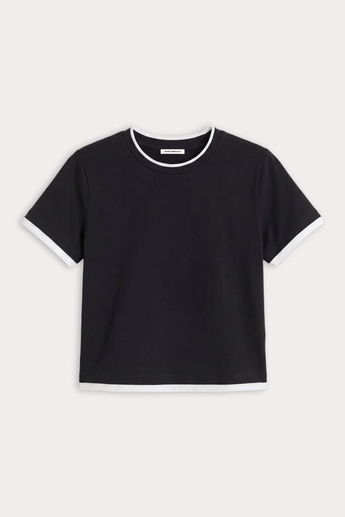 THE LAYERED TEE | BLACK-1 | GOOD AMERICAN | FLAT