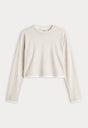 THE LONG SLEEVE LAYERED TEE | OATMEAL HEATHER-6 | GOOD AMERICAN | FLAT