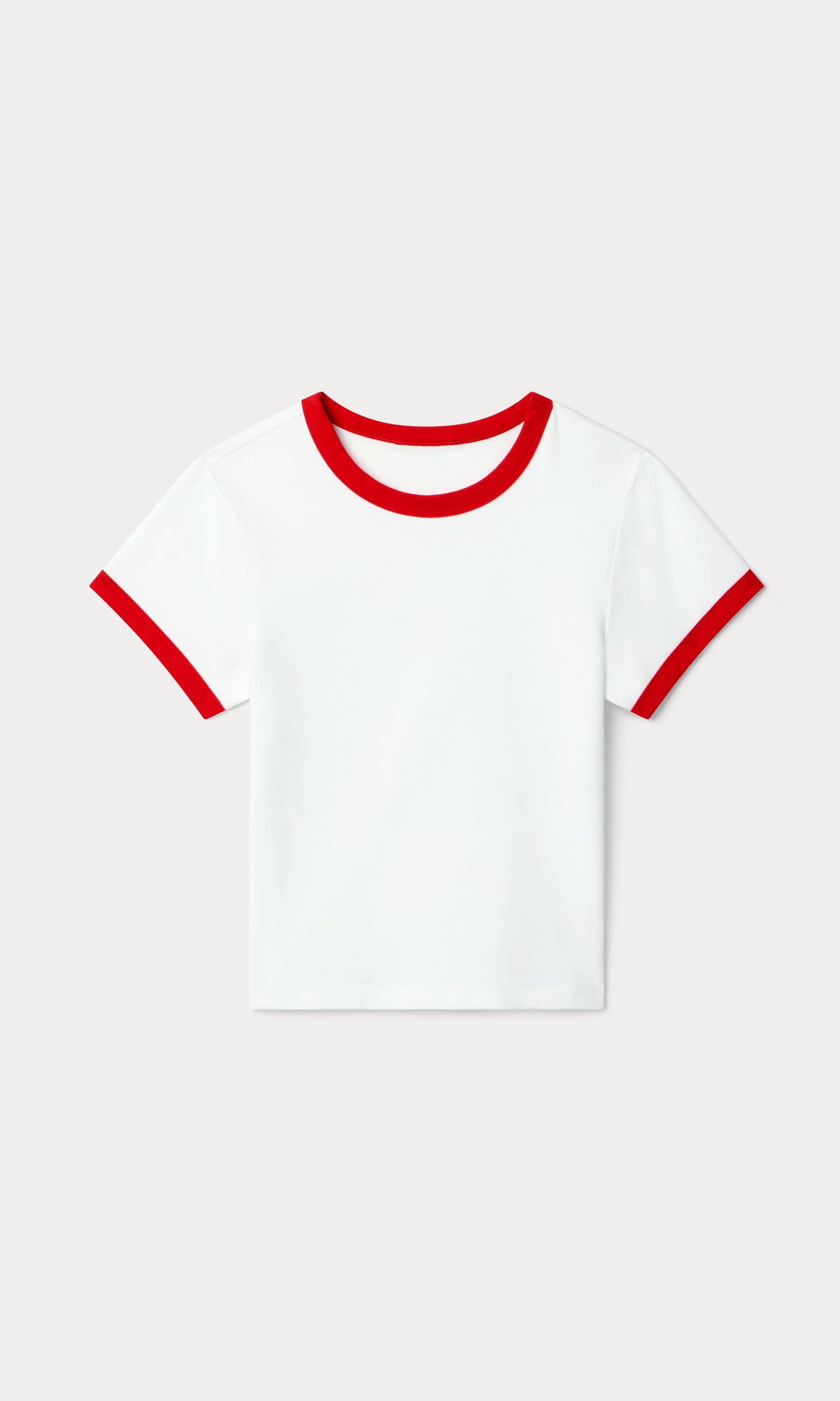 THE RINGER BABY TEE | WHITE-5 | GOOD AMERICAN | FLAT