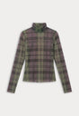 THE MESH TURTLENECK | NAVY AND GREEN PLAID-6 | GOOD AMERICAN | FLAT