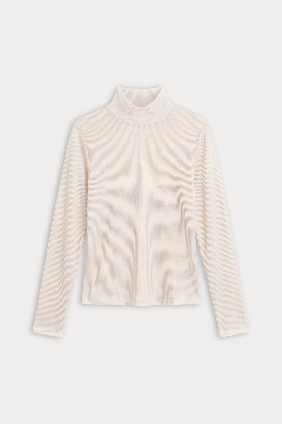 THE SHEER RIB TURTLENECK | PEARL