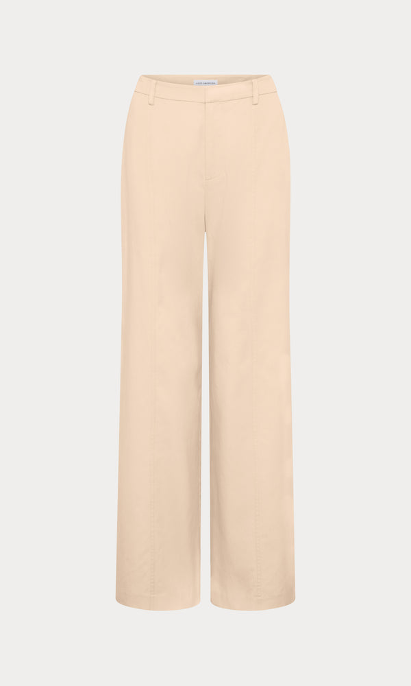 THE SEAMED WIDE LEG TROUSER | LIGHT TAUPE