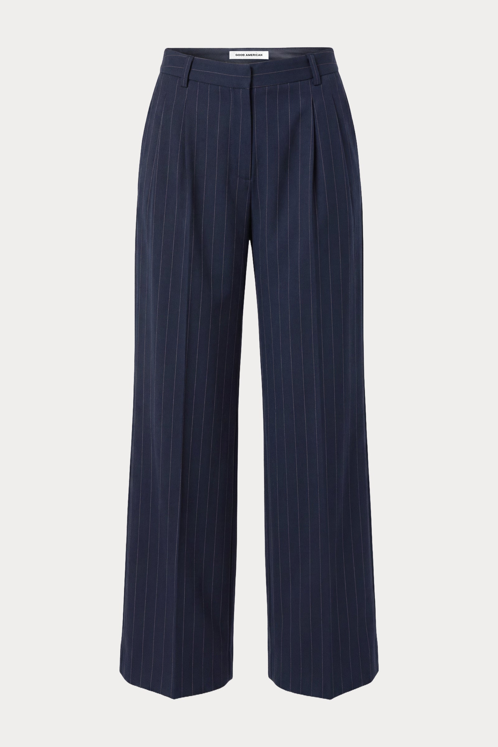 THE LOW RISE STRAIGHT LEG TROUSER | NAVY PINSTRIPE