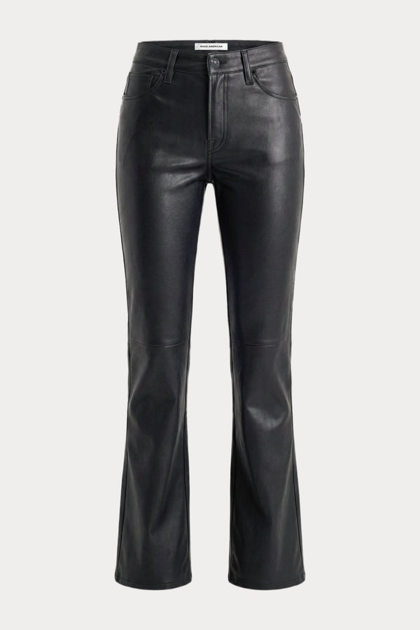 BETTER THAN LEATHER LOW RISE BOOTCUT | BLACK001-7 | GOOD AMERICAN | GHOST