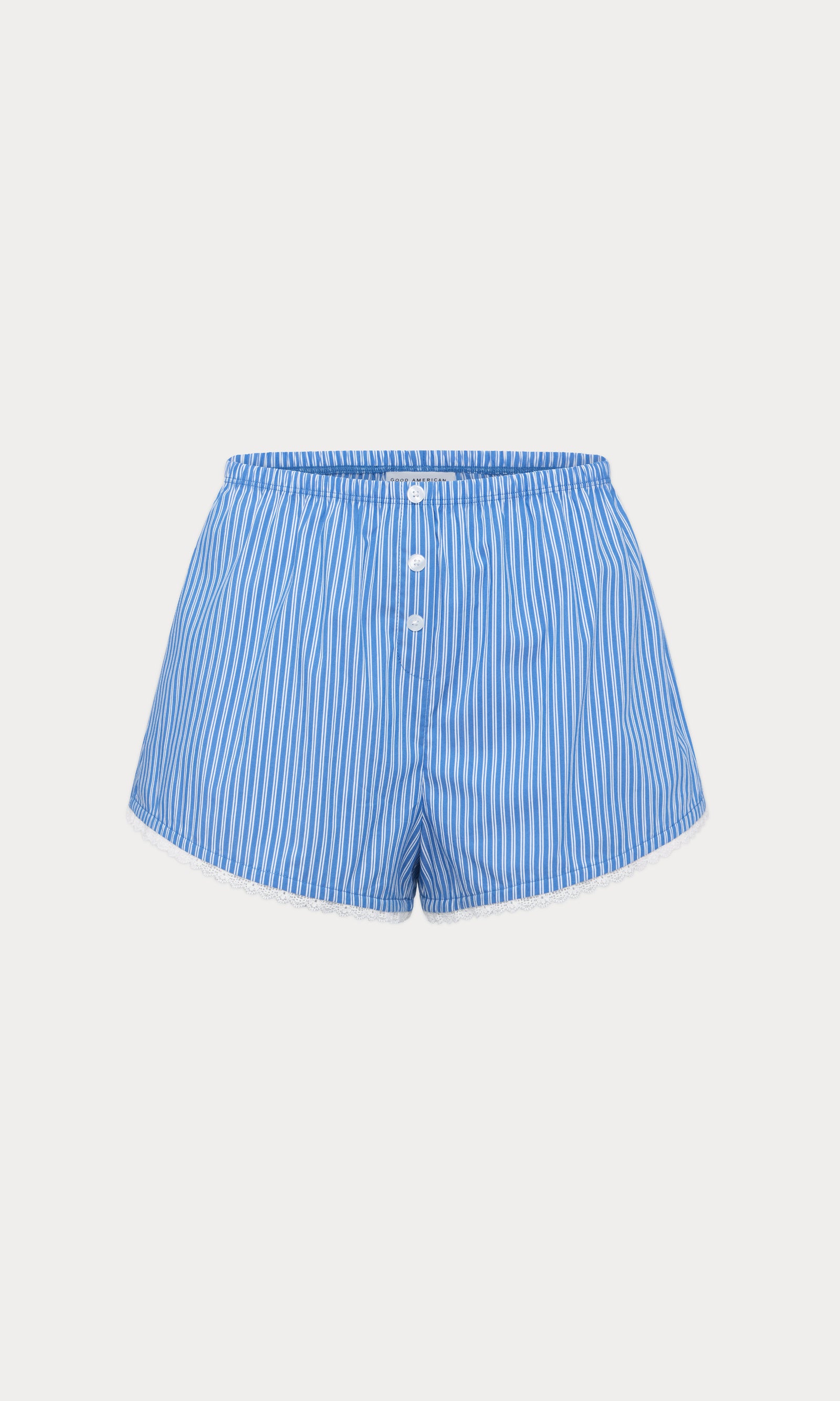 POPLIN PULL ON BOXER SHORTS | BLUE & WHITE STRIPE