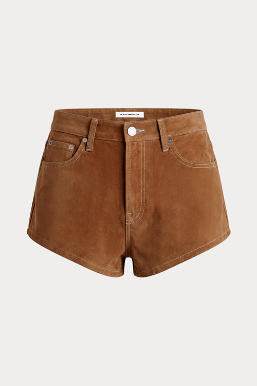 THE BETTER THAN SUEDE MICRO SHORT | CAFE CLAY-1 | GOOD AMERICAN | GHOST