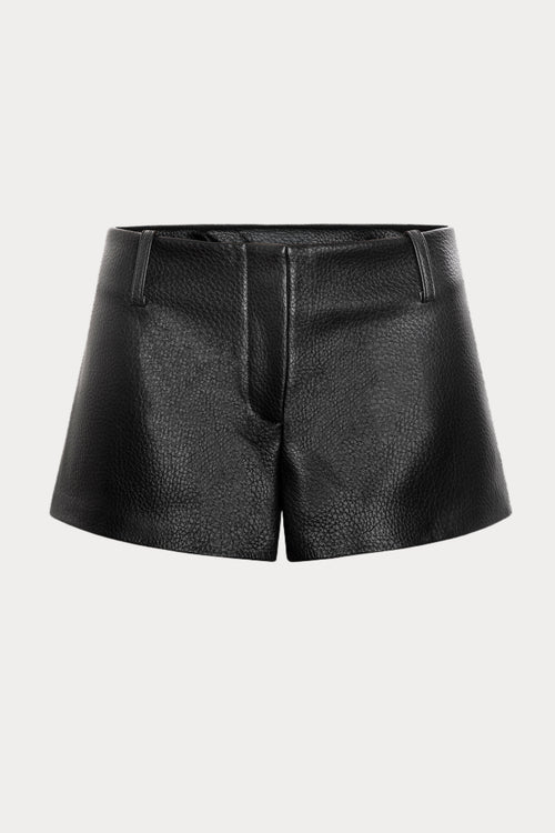THE BETTER THAN LEATHER TROUSER SHORT | BLACK001-7 | GOOD AMERICAN | FLAT