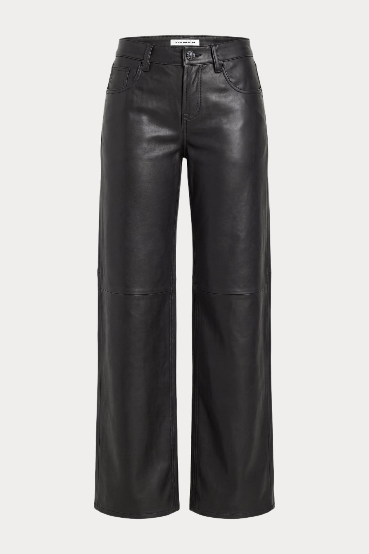 LEATHER VINTAGE LOW LOOSE PANT | BLACK