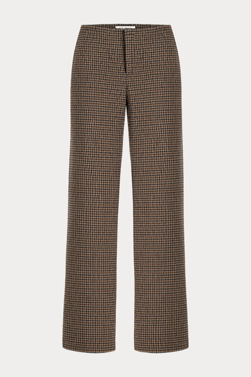 THE GHOST WAISTBAND TROUSER | BROWN MINI HOUNDSTOOTH-7 | GOOD AMERICAN | FLAT