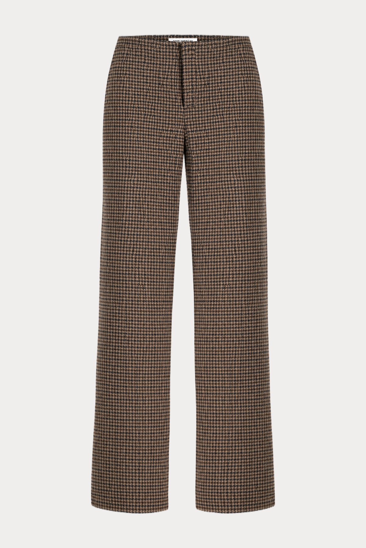 THE GHOST WAISTBAND TROUSER | BROWN MINI HOUNDSTOOTH-7 | GOOD AMERICAN | FLAT