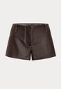 THE BETTER THAN LEATHER TROUSER SHORT | DEEP CHOCOLATE-1 | GOOD AMERICAN | GHOST