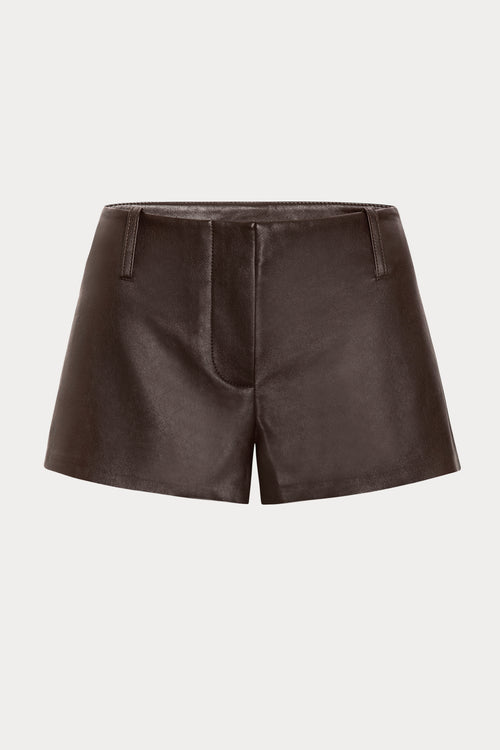 THE BETTER THAN LEATHER TROUSER SHORT | DEEP CHOCOLATE-1 | GOOD AMERICAN | GHOST