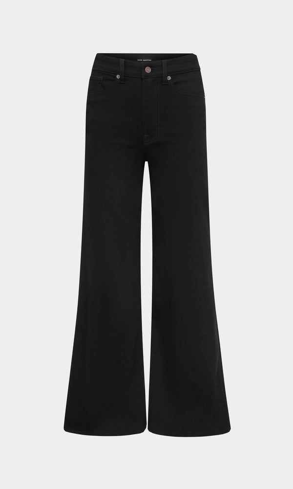NEVER FADE GOOD WAIST PALAZZO JEANS | BLACK