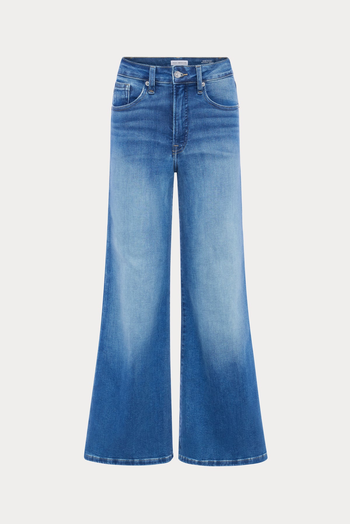 SOFT TECH GOOD WAIST PALAZZO ANKLE JEANS | INDIGO1238-7 | GOOD AMERICAN | MODEL_A