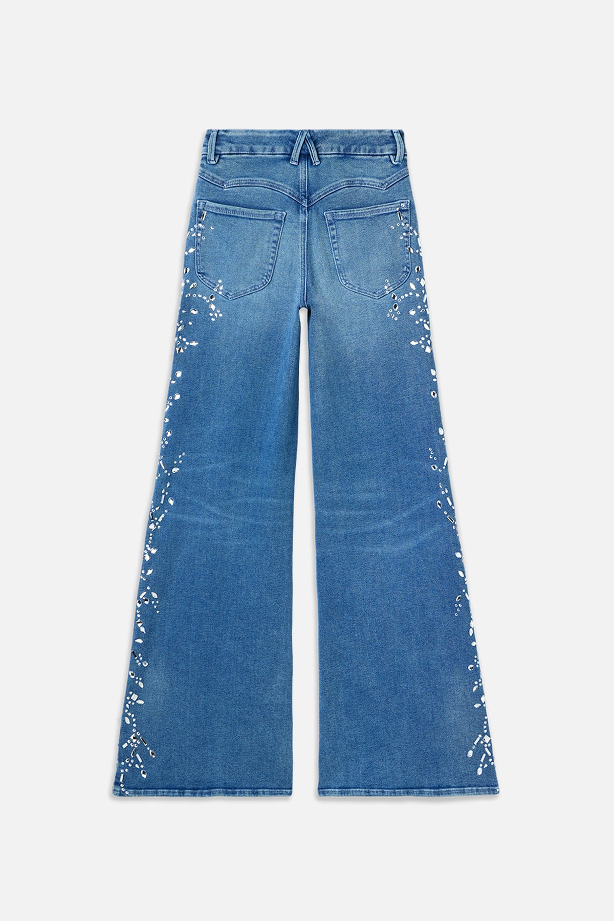 DOLLY JOLEANS CRYSTAL WIDE JEANS | INDIGO1089-8 | GOOD AMERICAN | MODEL_A