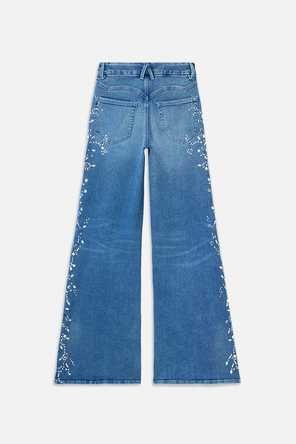 DOLLY JOLEANS CRYSTAL WIDE JEANS | INDIGO1089