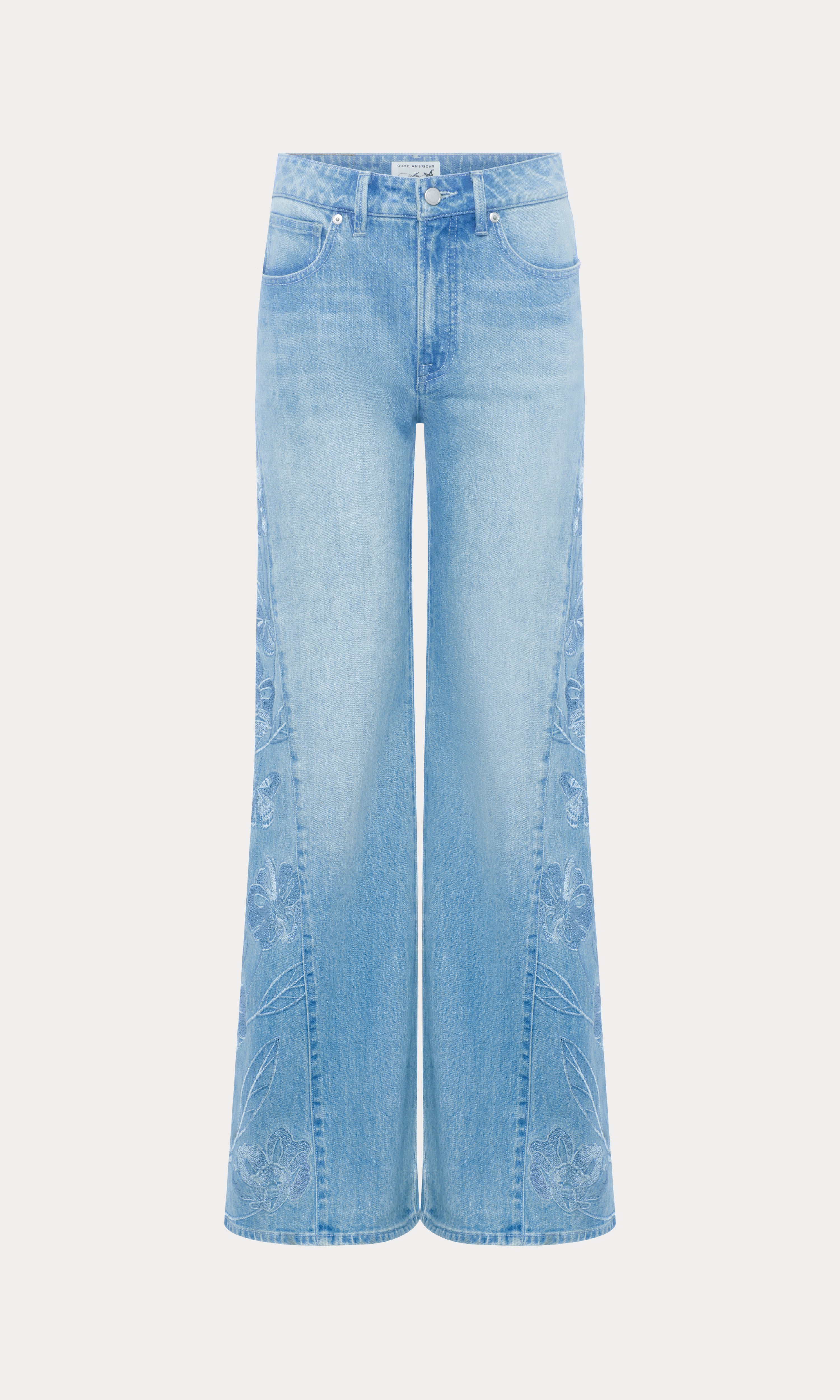DOLLY JOLEANS EMBROIDERED GOOD WAIST PALAZZO JEANS | INDIGO1202