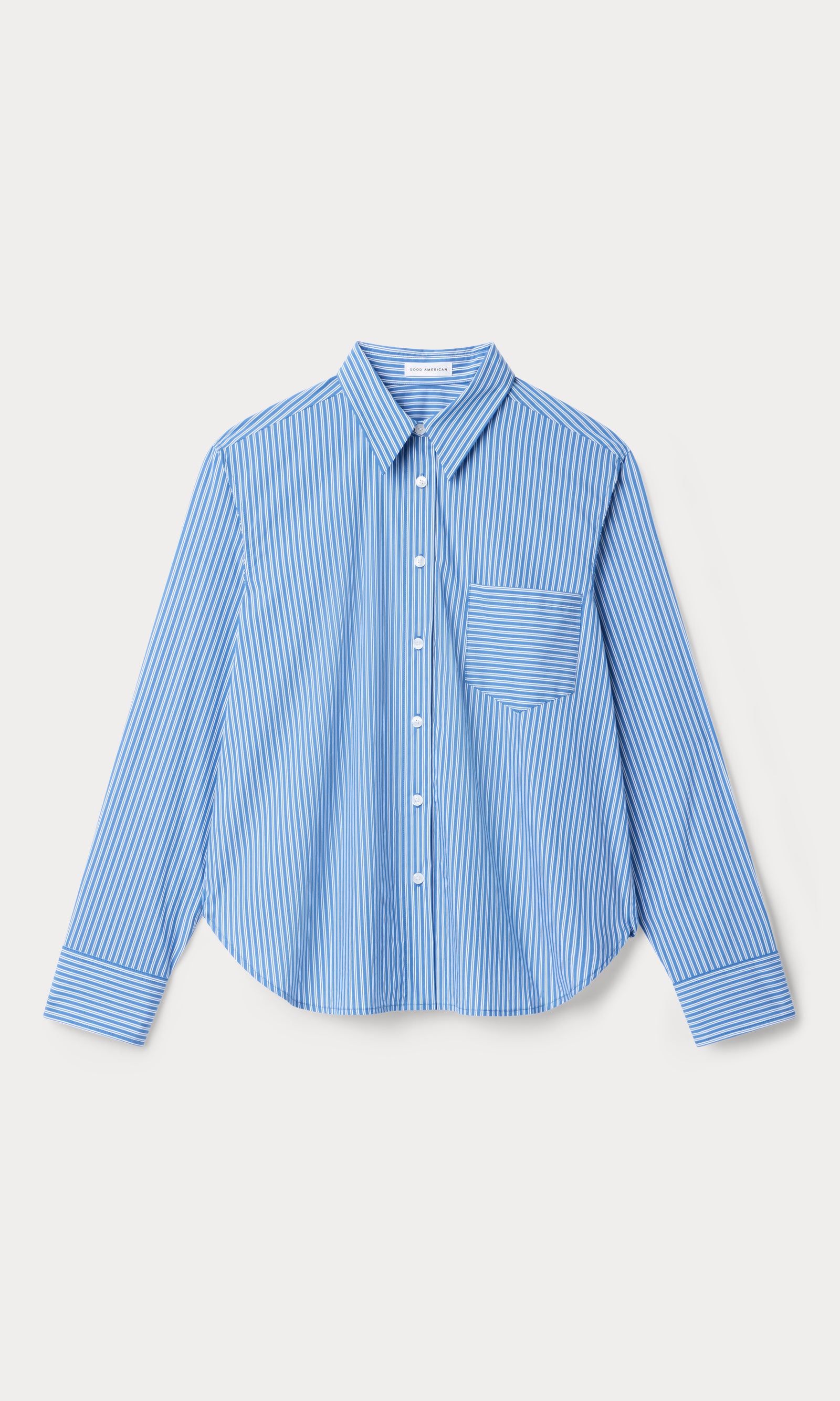 POPLIN CLASSIC BOXY SHIRT | BLUE &amp; WHITE STRIPE