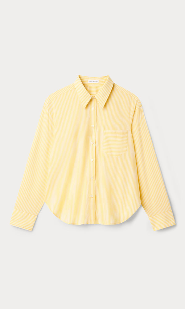 POPLIN CLASSIC BOXY SHIRT | BUTTERBEAM STRIPE-6 | GOOD AMERICAN | FLAT