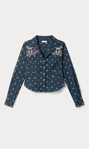 DOLLY TAILORED POPLIN SHIRT | NEW NAVY BANDANA PRINT