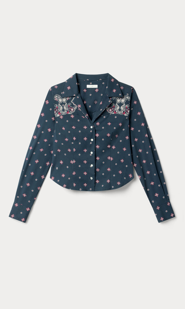 DOLLY TAILORED POPLIN SHIRT | NEW NAVY BANDANA PRINT