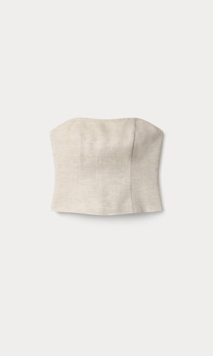 LINEN STRAPLESS TOP | OAT