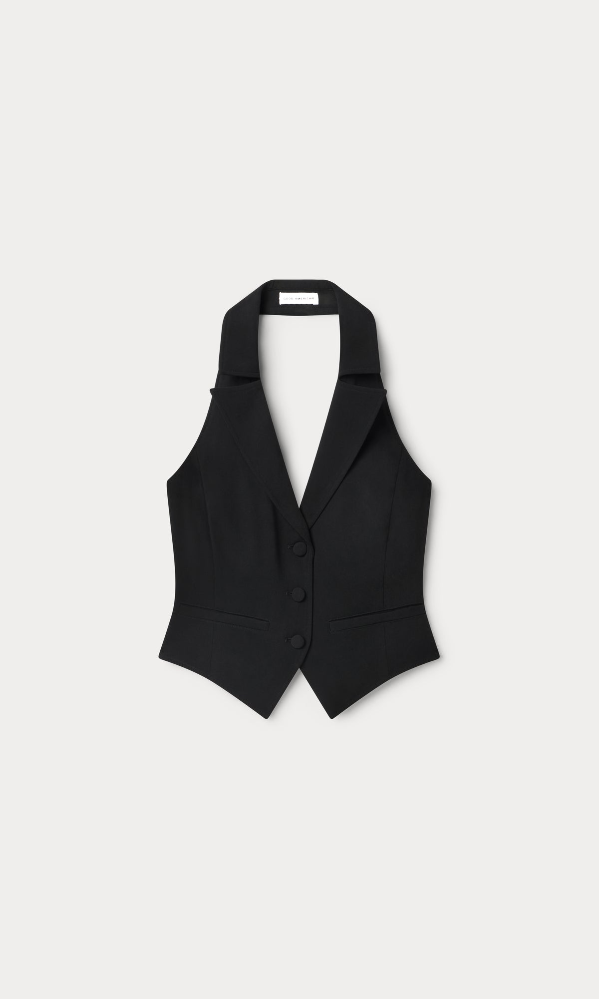 LUXE SUITING HALTER VEST | BLACK001