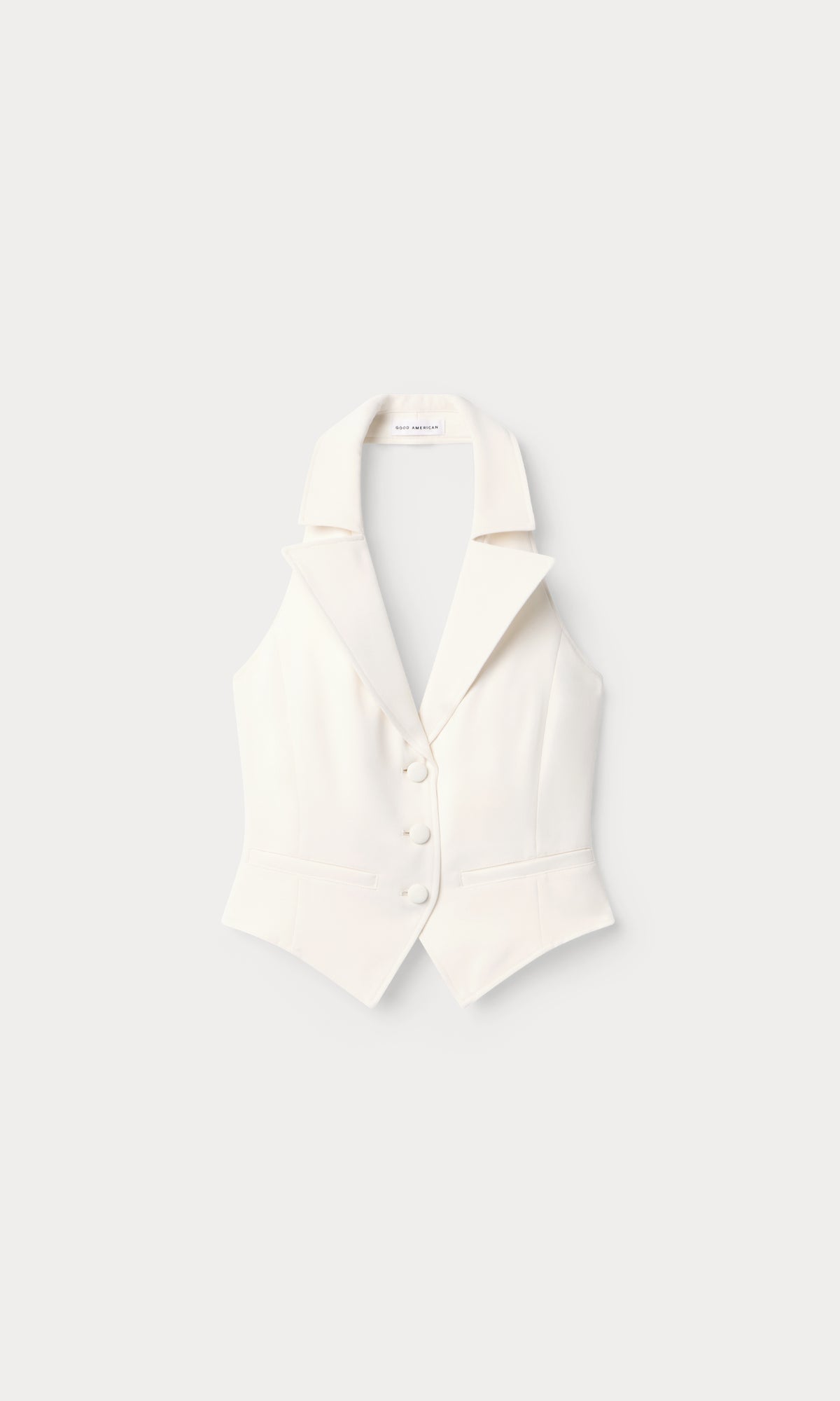 LUXE SUITING HALTER VEST | SOFT SHELL-5 | GOOD AMERICAN | MODEL_A