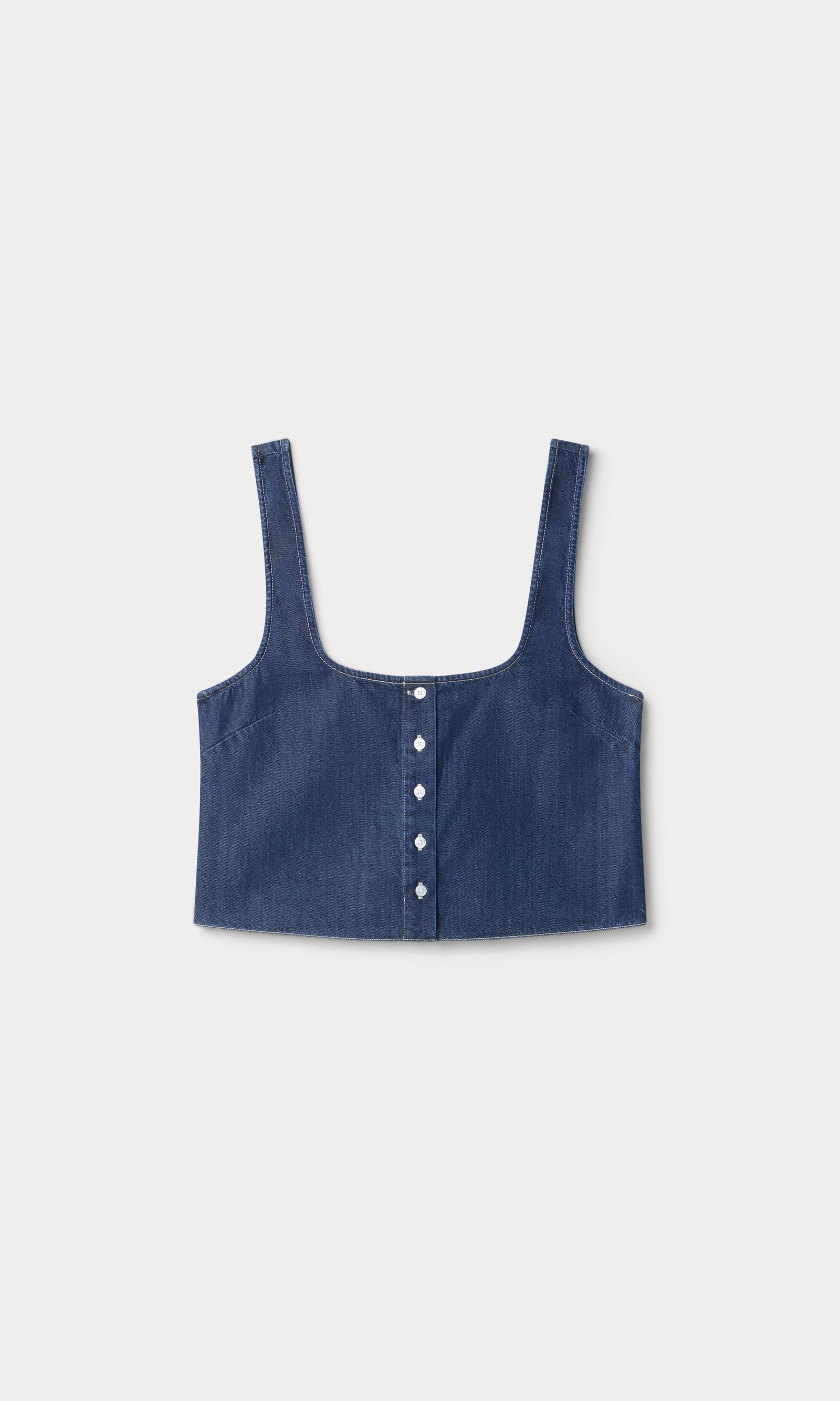 DENIM BUTTON FRONT TANK | INDIGO1187