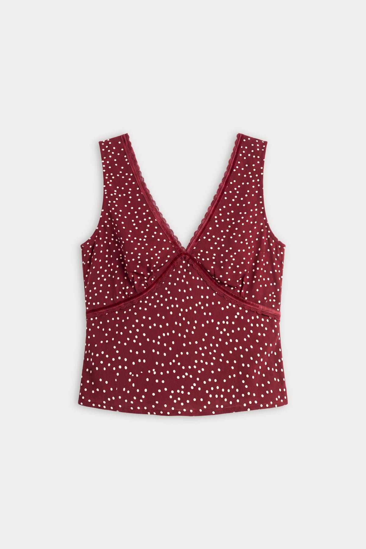THE WOVEN V NECK TOP | BERRY NOIR PRINT