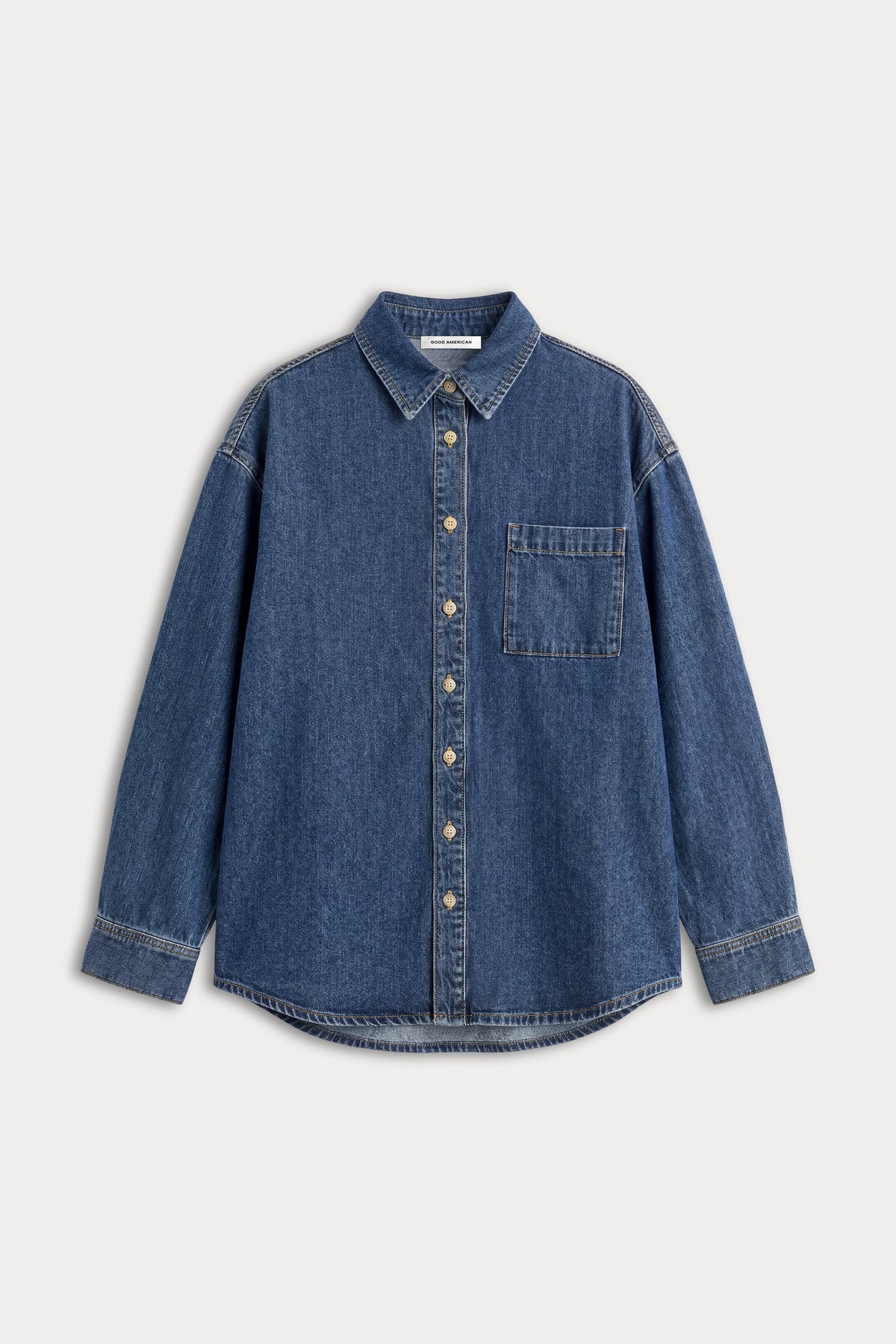 THE DENIM EASY SHIRT | ALCOVE-5 | GOOD AMERICAN | MODEL_A