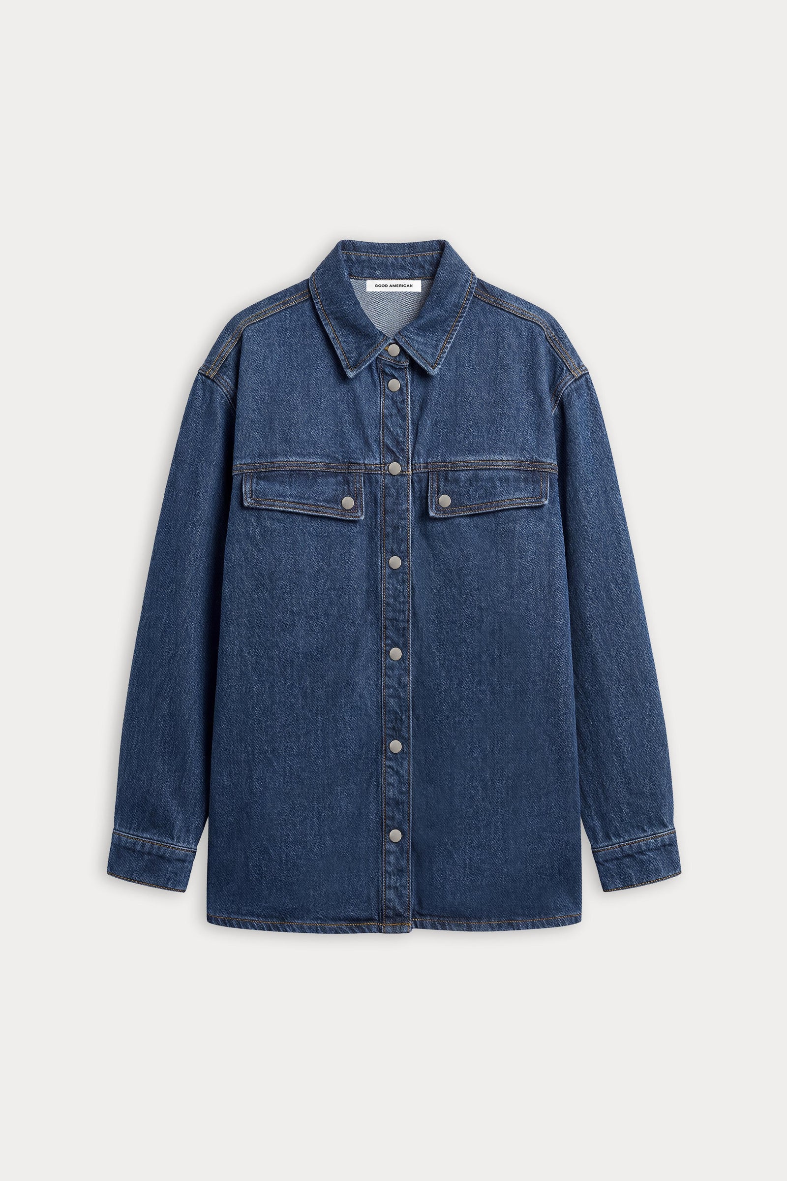 THE DENIM OVERSHIRT | BOUNCE-5 | GOOD AMERICAN | FLAT