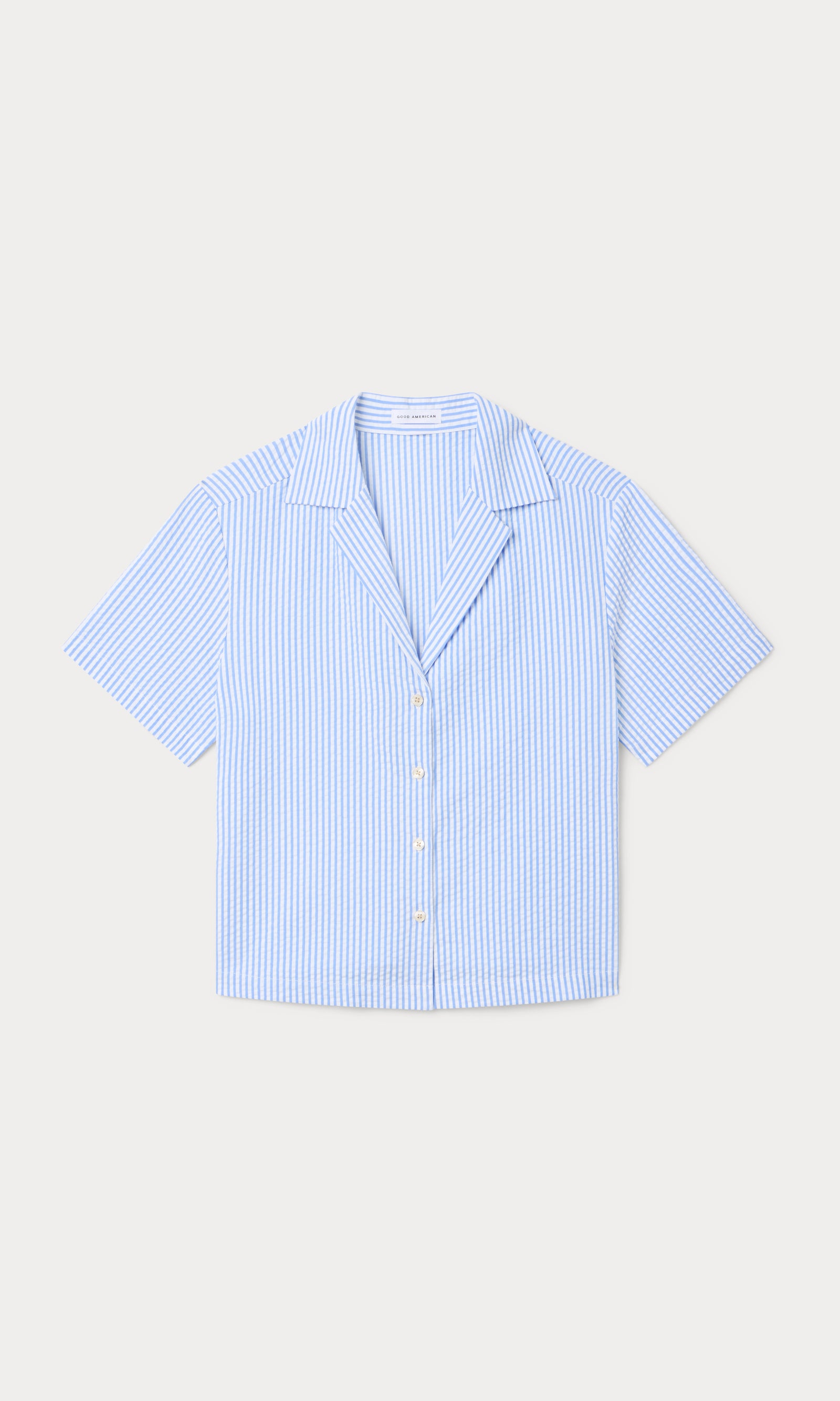 THE SEERSUCKER CAMP SHIRT | BLUE STRIPE