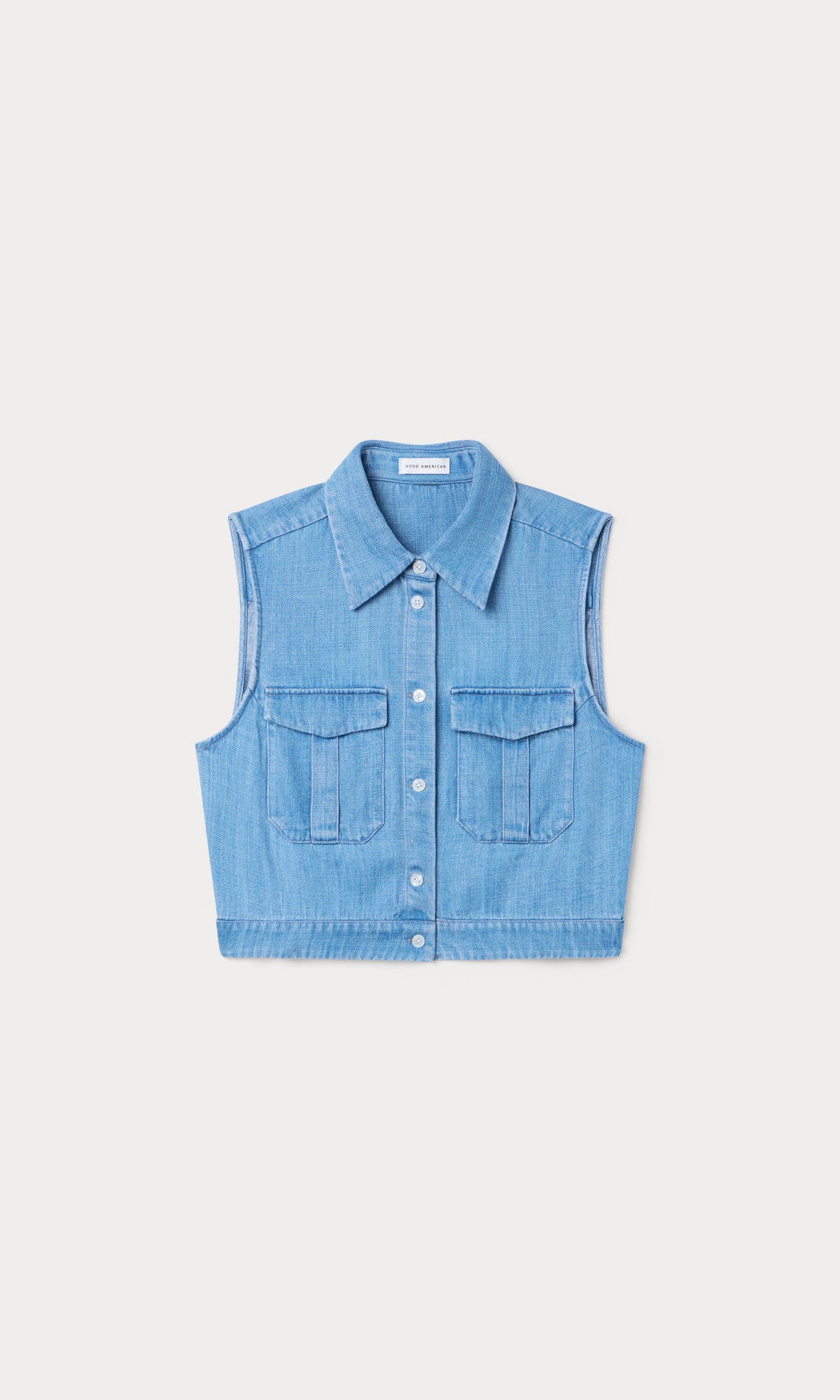 THE DENIM ANCHOR TOP | INDIGO1391-6 | GOOD AMERICAN | MODEL_A