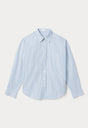 THE POPLIN EASY SHIRT | SUMMER SKY STRIPE-5 | GOOD AMERICAN | FLAT
