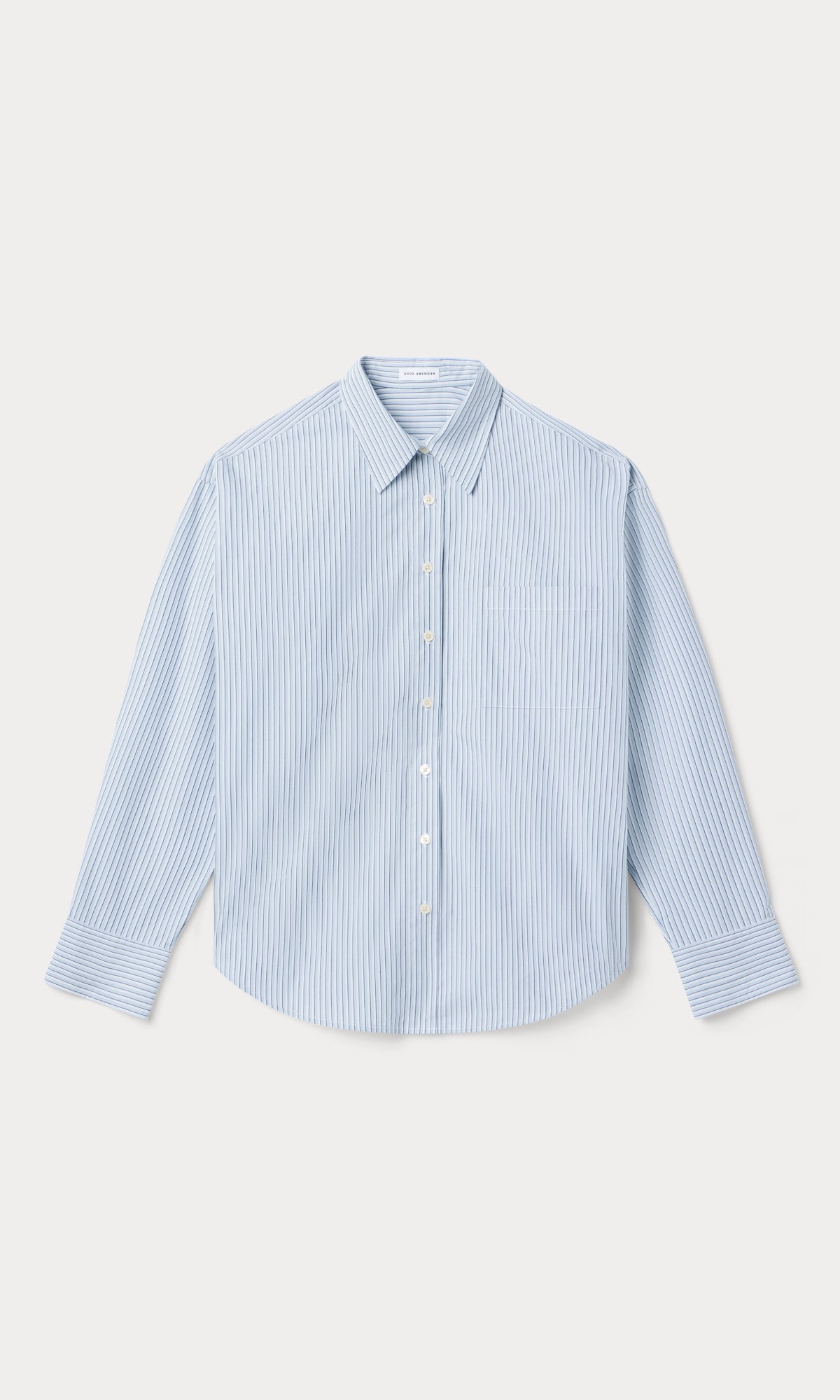 THE POPLIN EASY SHIRT | SUMMER SKY STRIPE-5 | GOOD AMERICAN | FLAT