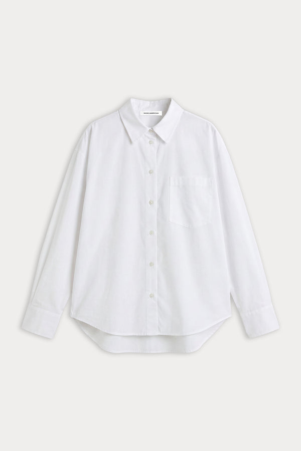 THE POPLIN EASY SHIRT | WHITE-5 | GOOD AMERICAN | FLAT