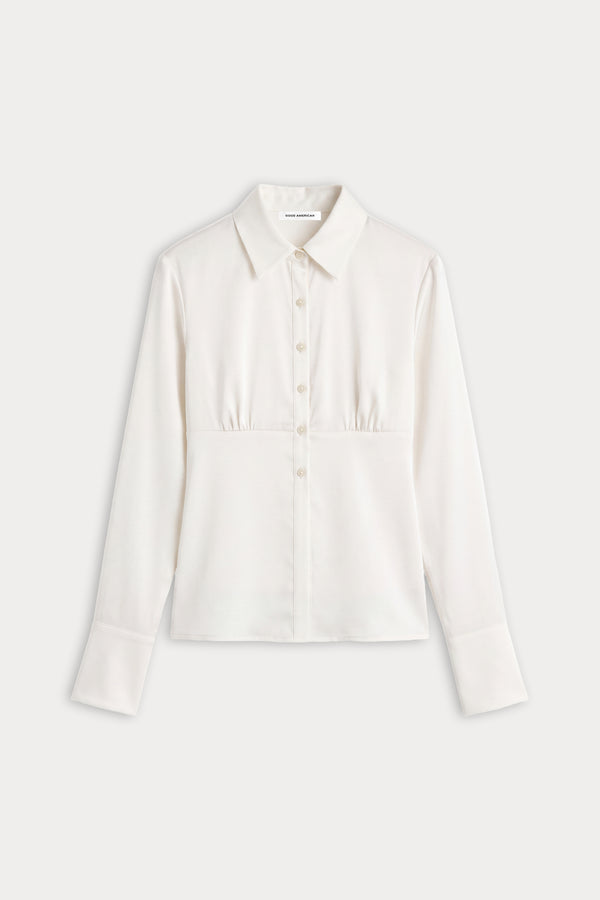 THE SATIN FEMME SHIRT | CHALK