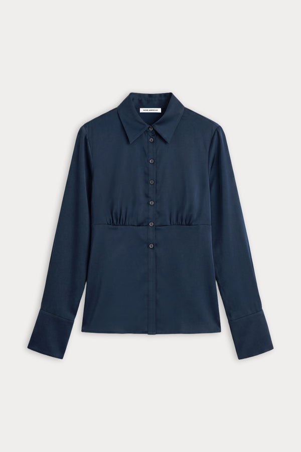 THE SATIN FEMME SHIRT | NEW NAVY002