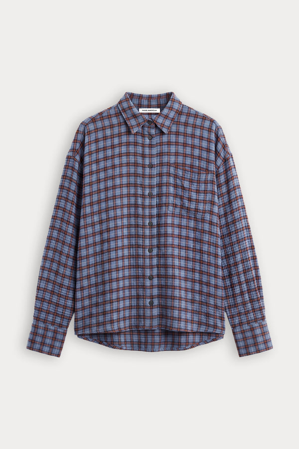 THE CRINKLE EASY SHIRT | BLUE PLAID