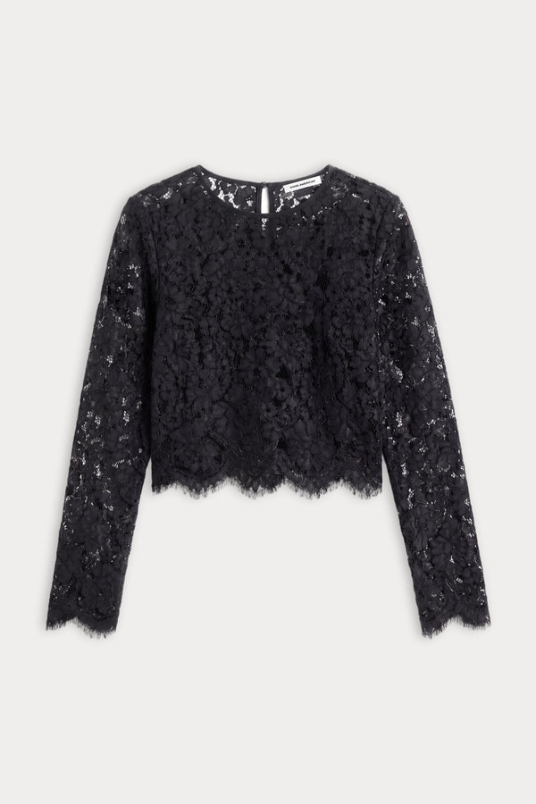 THE SCALLOPED LACE TOP | BLACK001