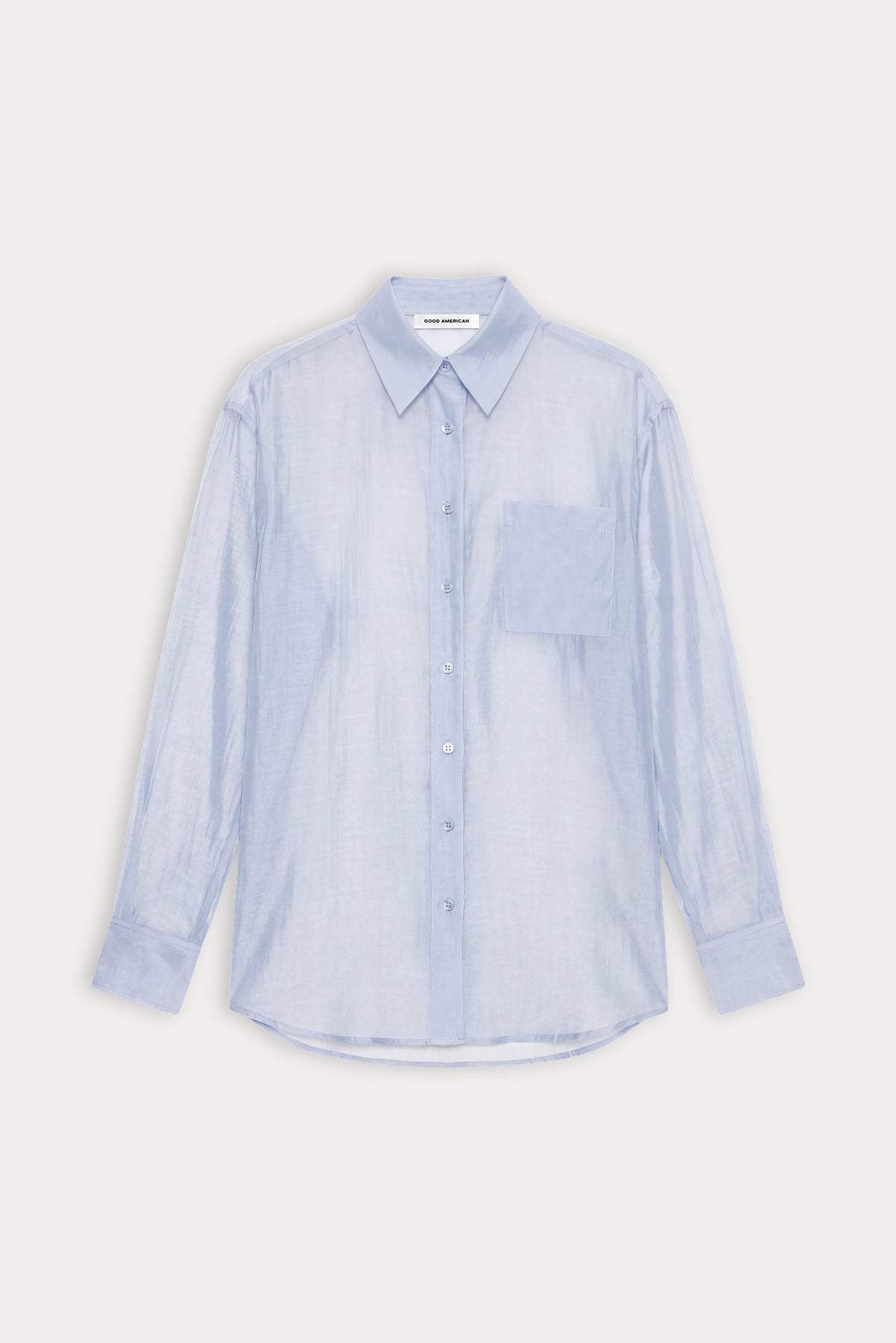 THE SHEER OVERSIZED SHIRT | COAST BLUE-6 | GOOD AMERICAN | FLAT