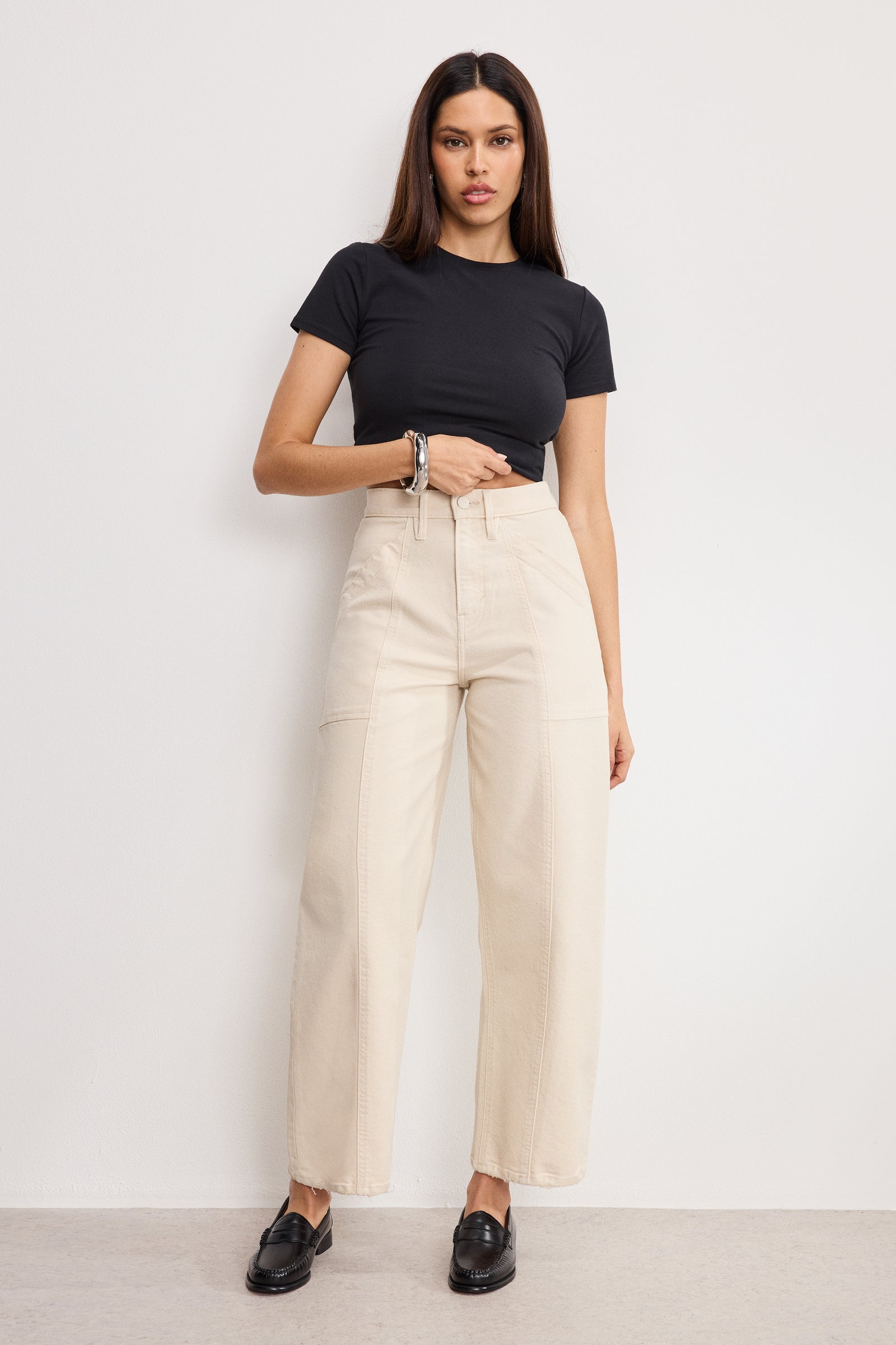CROPPED BARREL PANTS |