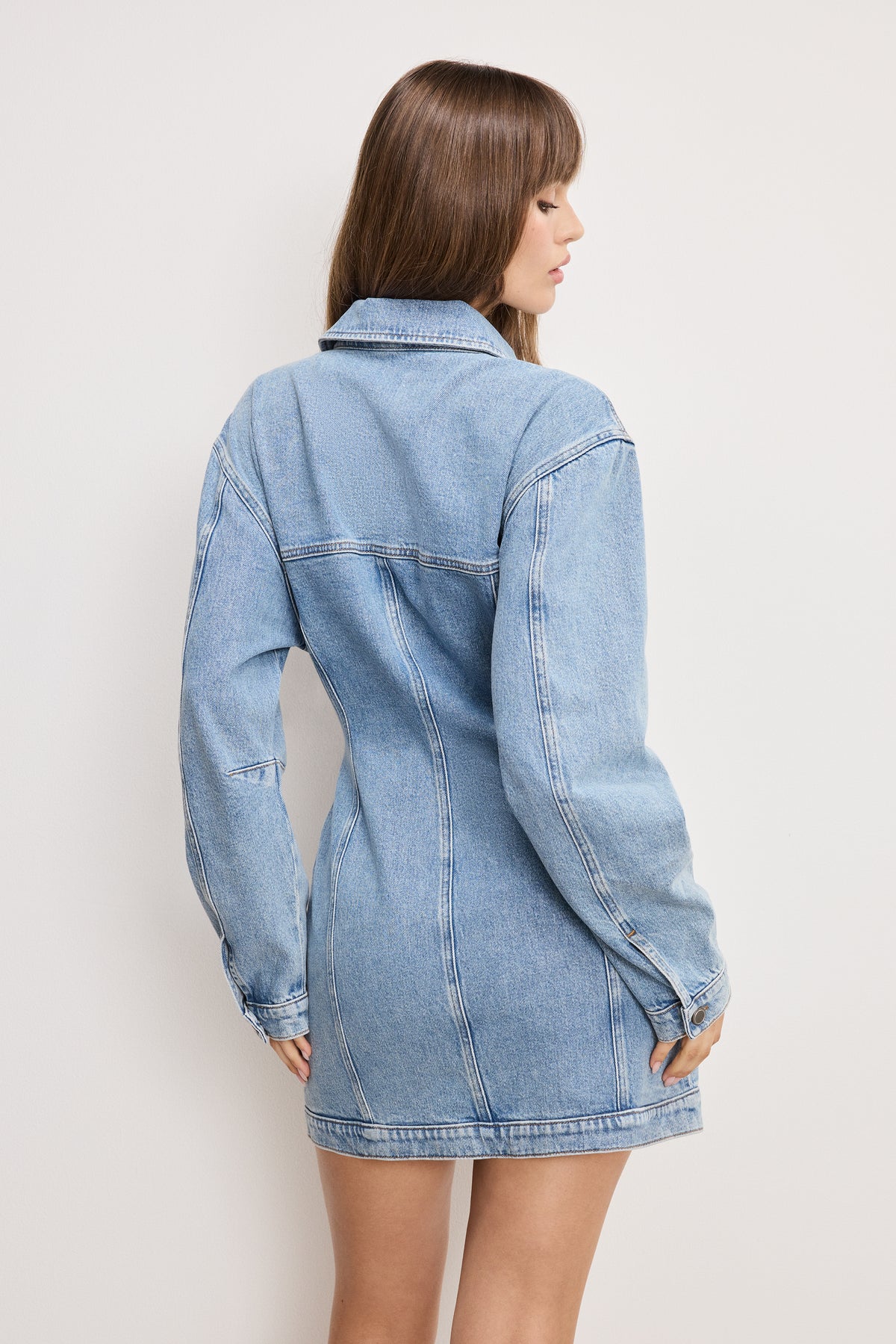 BARREL LONG SLEEVE MINI DRESS | INDIGO911