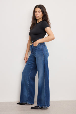 SOFT TECH GOOD PETITE SKATE WIDE JEANS | INDIGO891