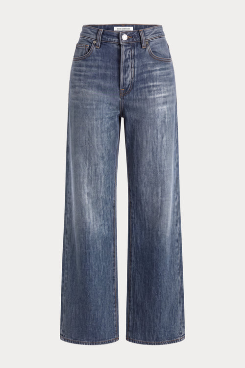 COATED VINTAGE LOW SLUNG BAGGY JEANS | LAINE-7 | GOOD AMERICAN | FLAT
