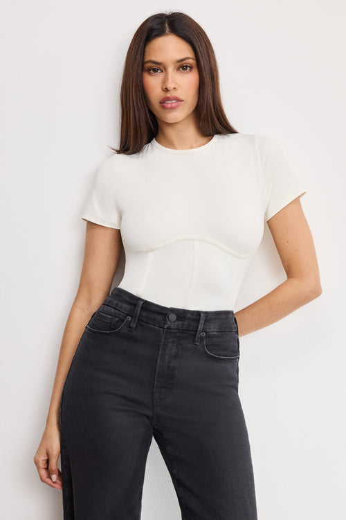 WEIGHTLESS SCULPTING CORSET BODYSUIT | WHITE001
